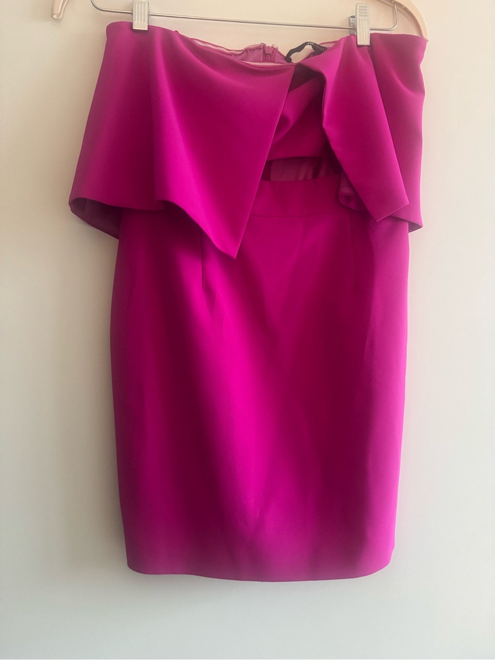 JAYGODFREY Strapless pink Ruffle Cutout Mini Dress
